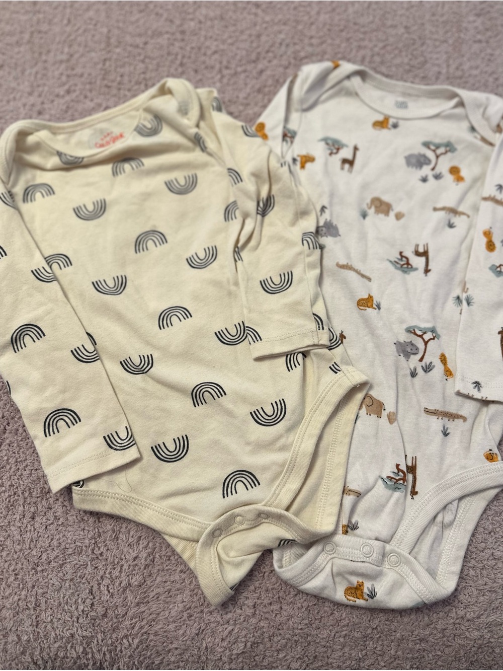 18M Long Sleeve Bodysuit Bundle Cat & Jack + Carter’s Safari Rainbow
